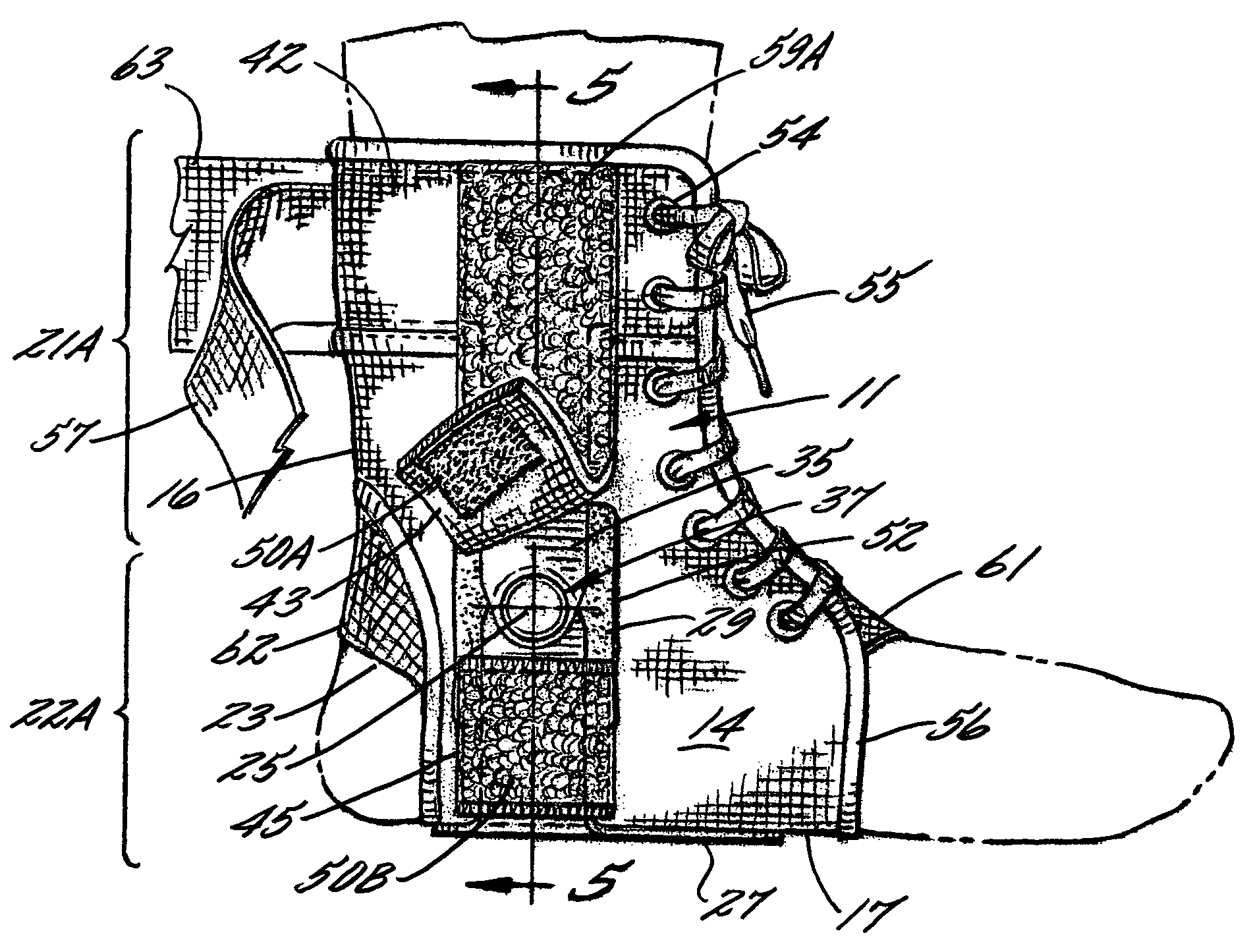 Ankle stabilizing apparatus having a pivotable stiffening unit