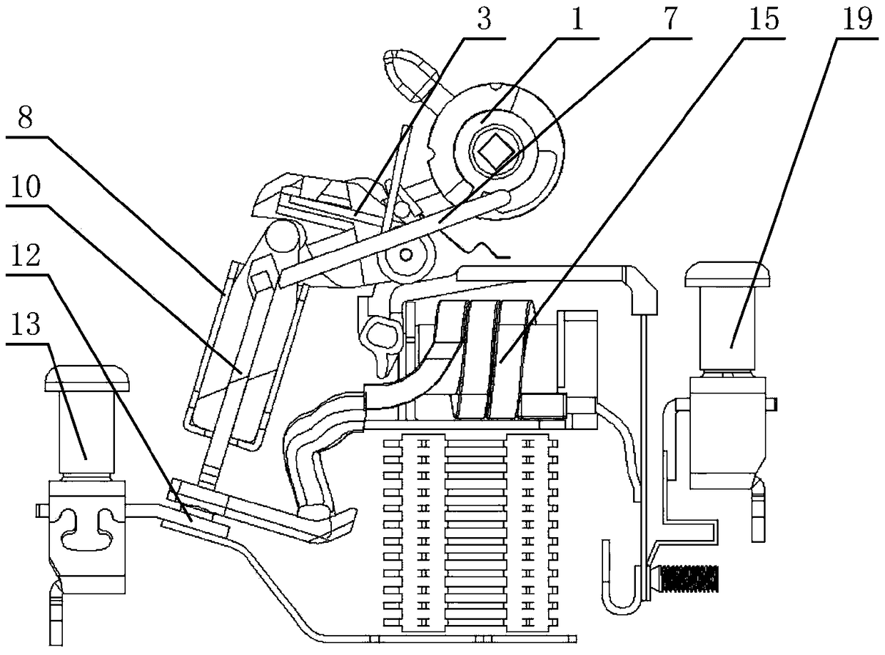 A contact direct acting molded case circuit breaker