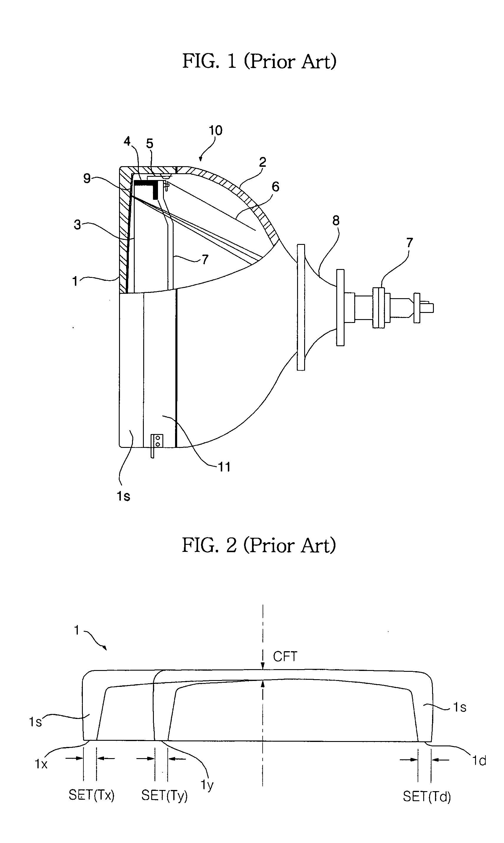 Panel for slim cathode ray tubes