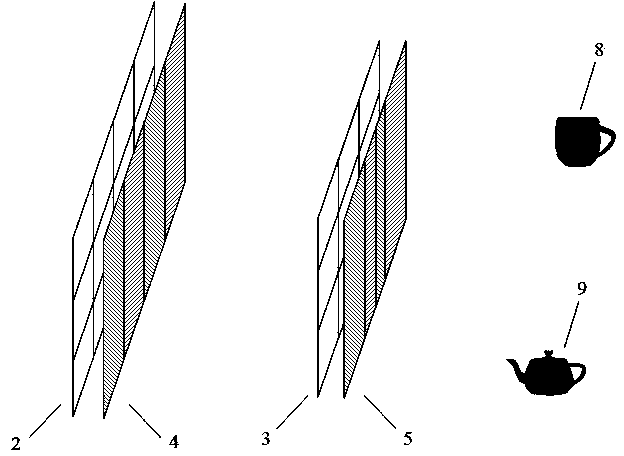 Integrated-imaging double-vision 3D (Three-Dimensional) display device based on polarization gratings