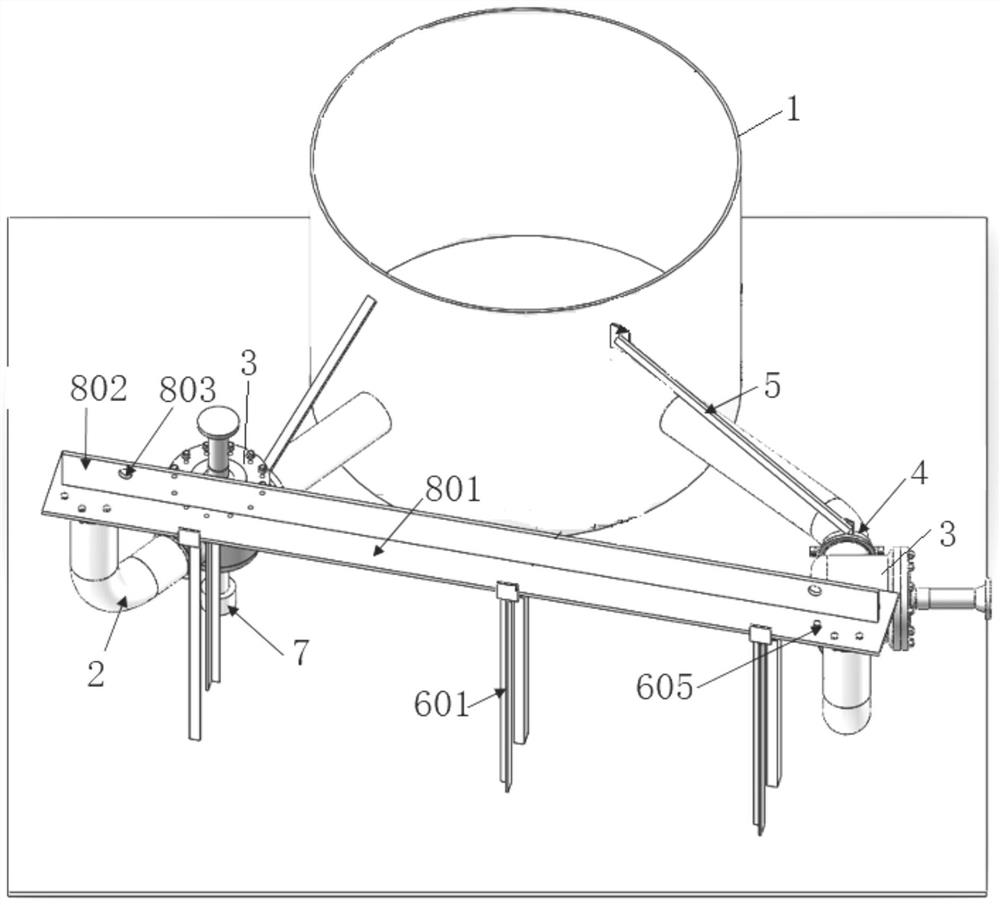 LNG (liquefied natural gas) ship gas dome safety valve pipe accessory assembling and positioning tool