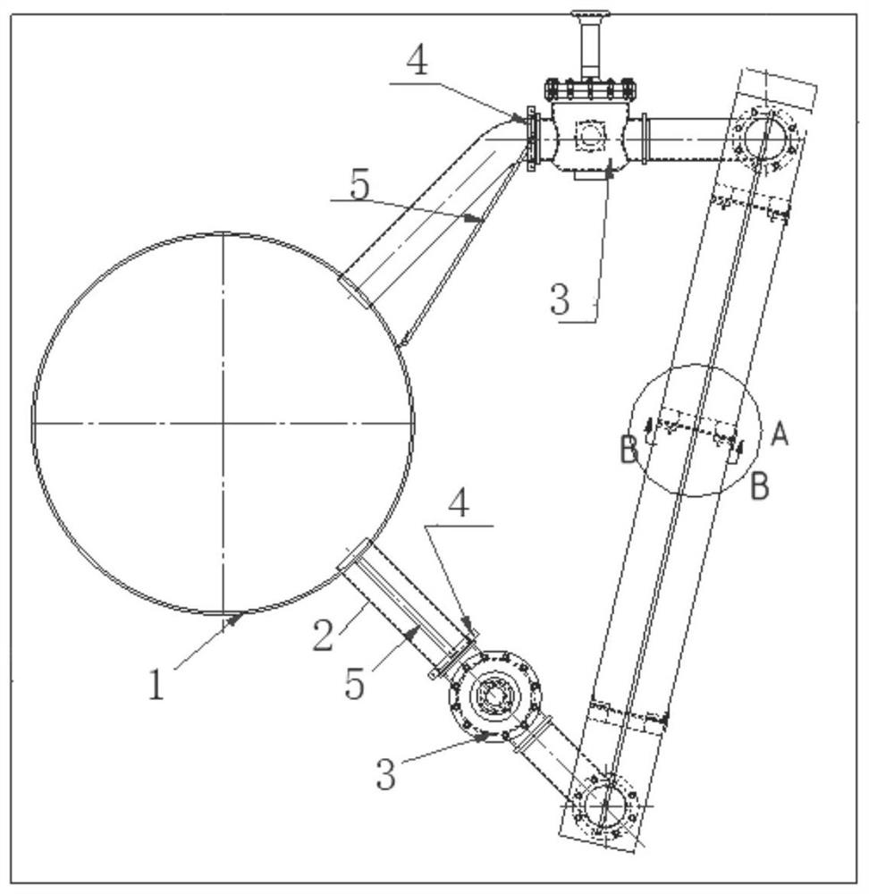 LNG (liquefied natural gas) ship gas dome safety valve pipe accessory assembling and positioning tool