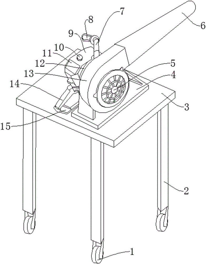 Movable speed-adjustable blower special for forest fire fighting