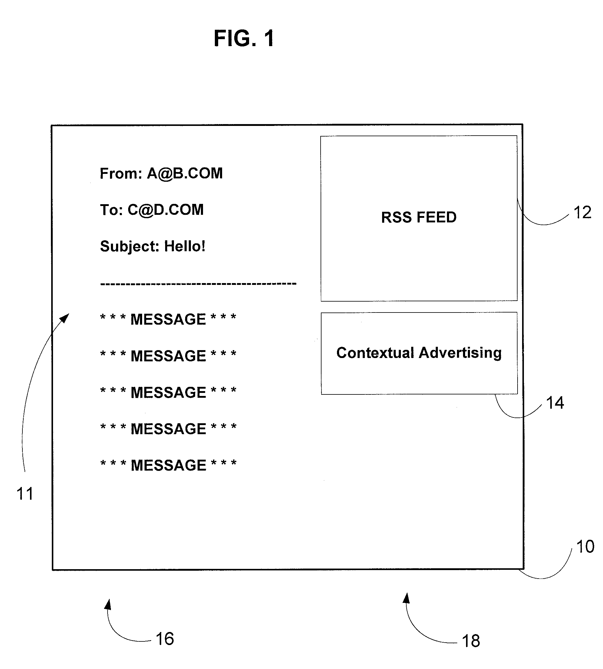 In-email rss feed delivery system, method, and computer program product