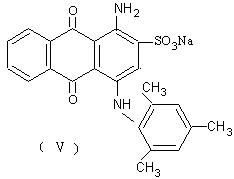 Production method of acidic blue dye containing active groups