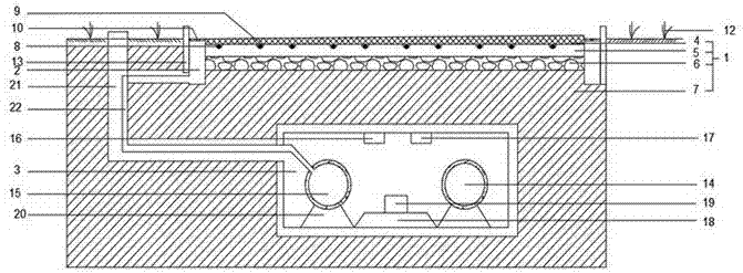 Pavement and pipe rack combined system with double functions of drainage and automatic snow melting