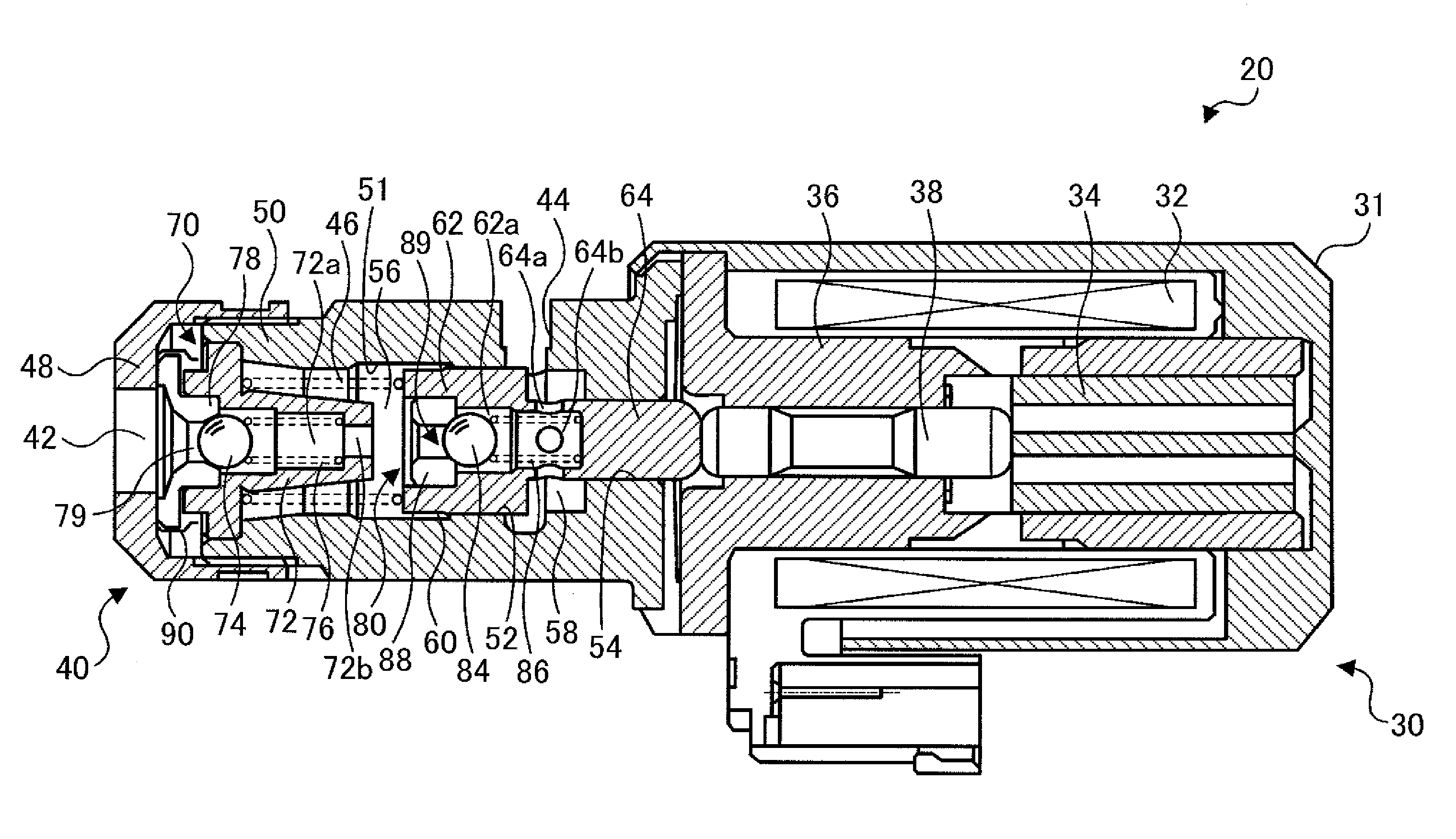 Electromagnetic pump device