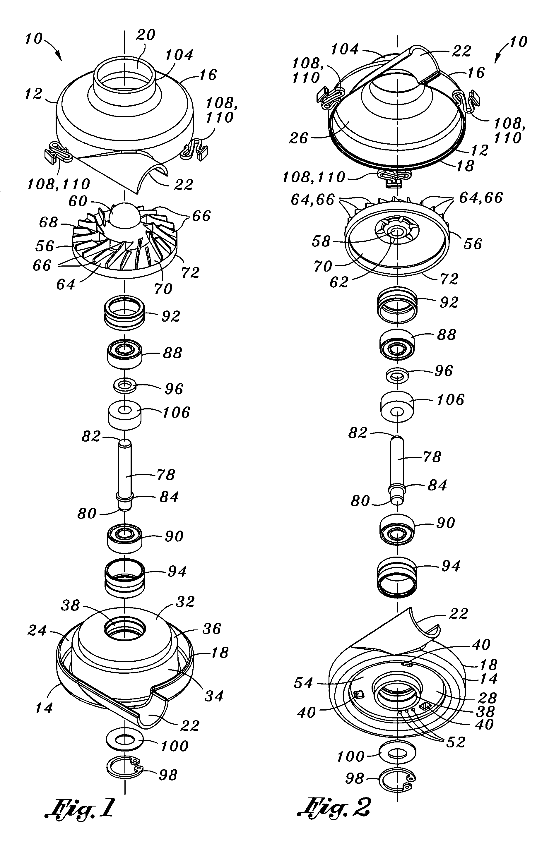 Blower assembly with integral injection molded suspension mount