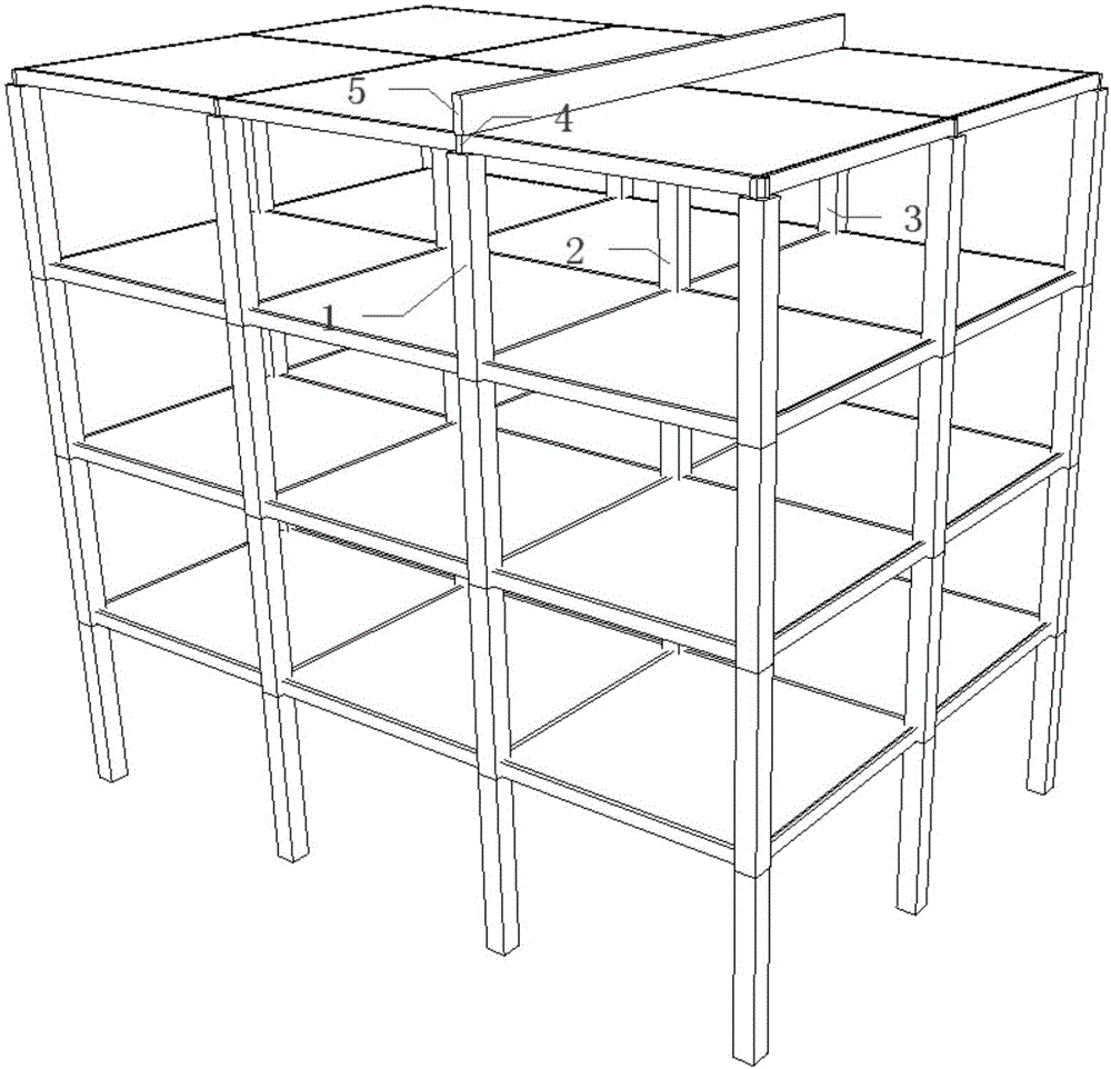 Reinforcement structure and reinforcement method for column removal of top layer of building structure