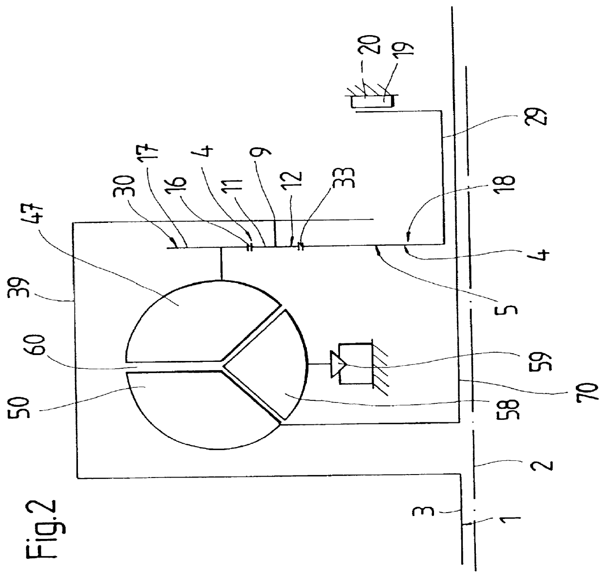 Hydrodynamic clutch device with a transmission