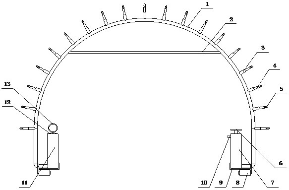 Coal mine tunnel rock wall deformation monitoring device