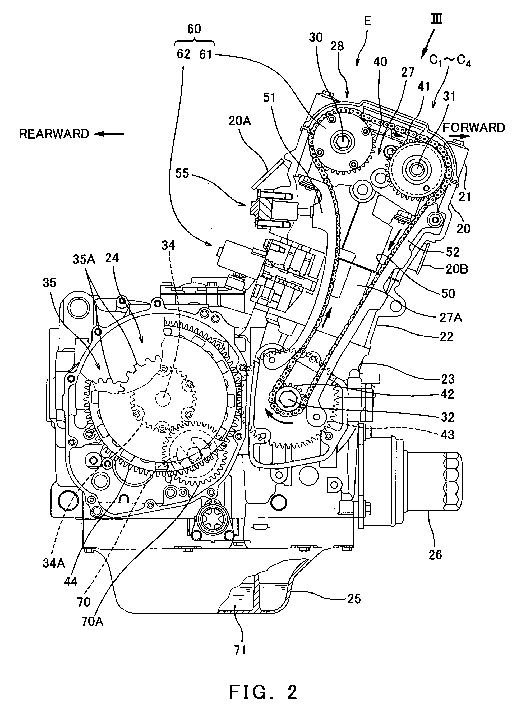 Oil feeding system of engine