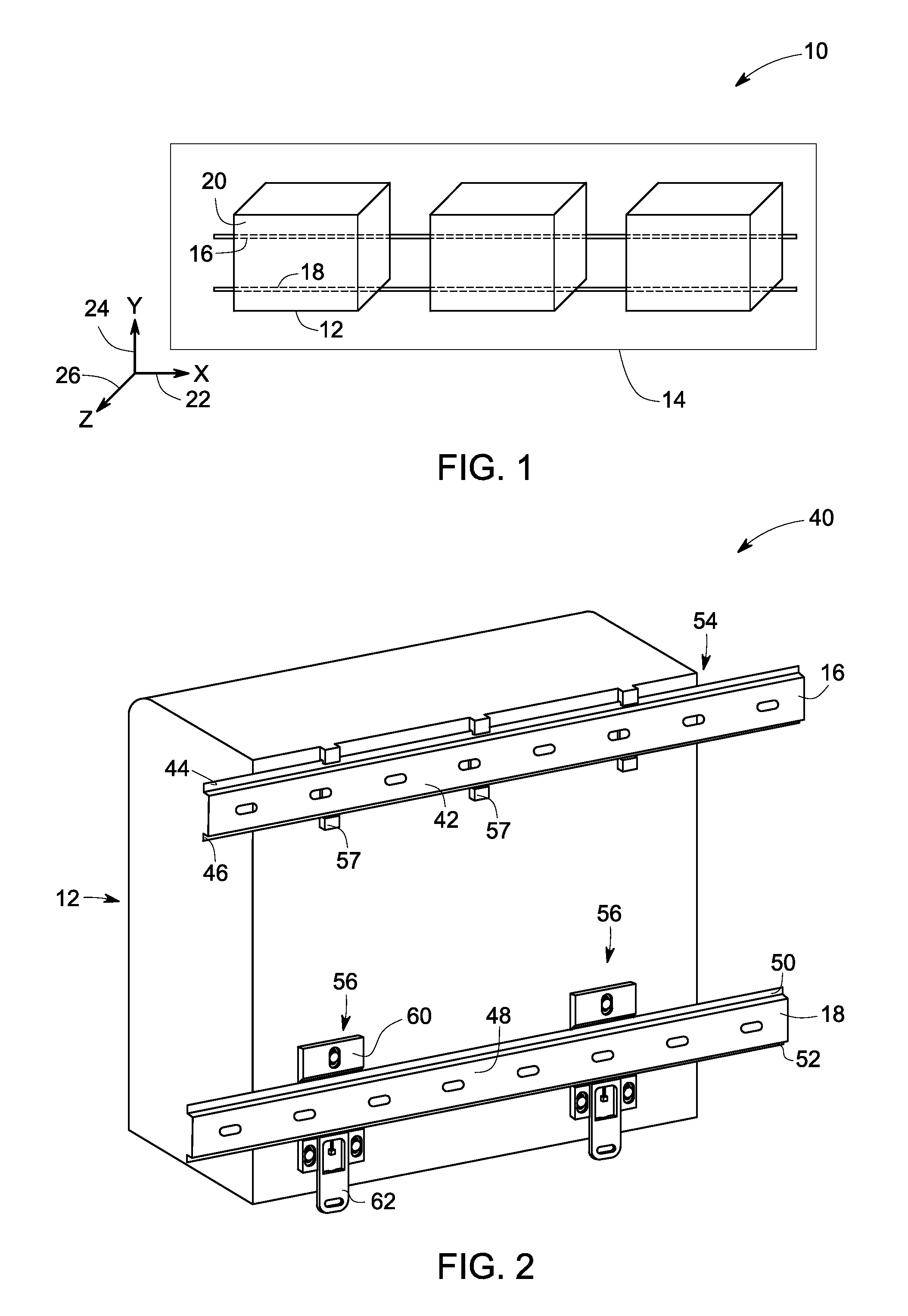 System for securing a device using two din rails