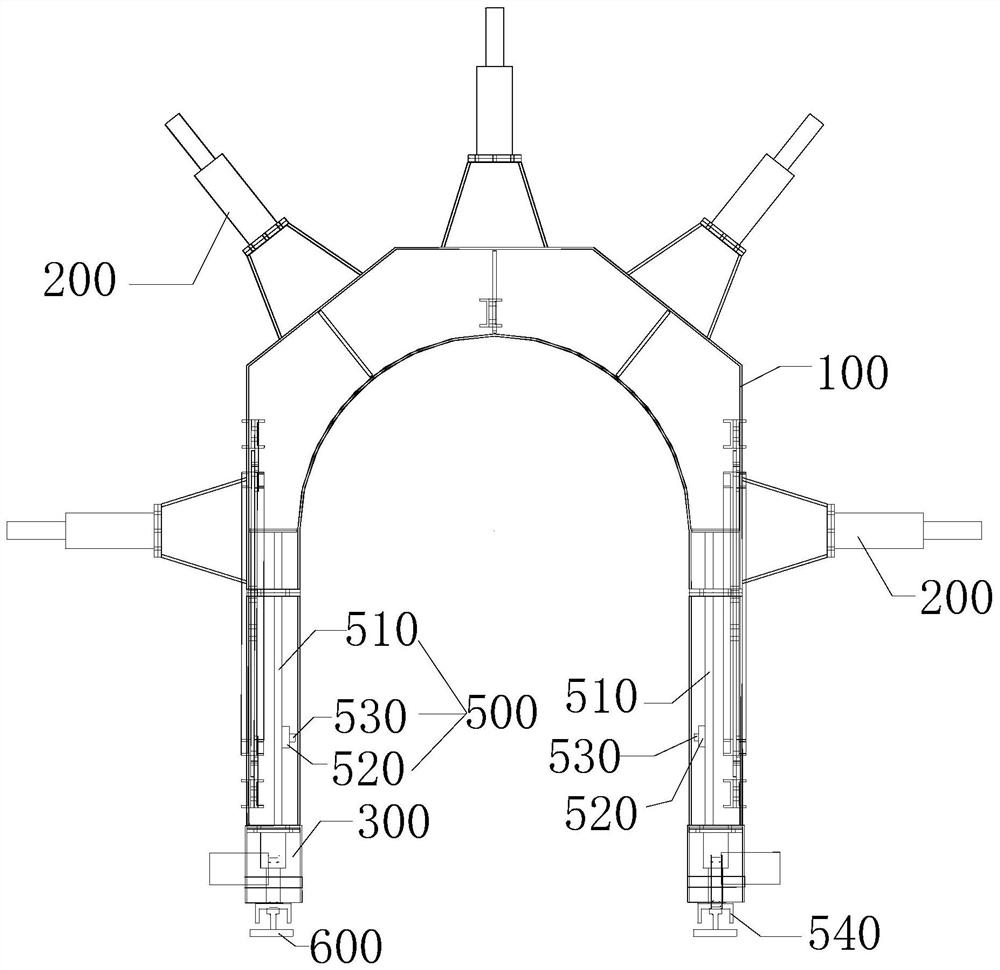 A visual automatic support walking trolley and construction method used in the construction of shield overlapping tunnels