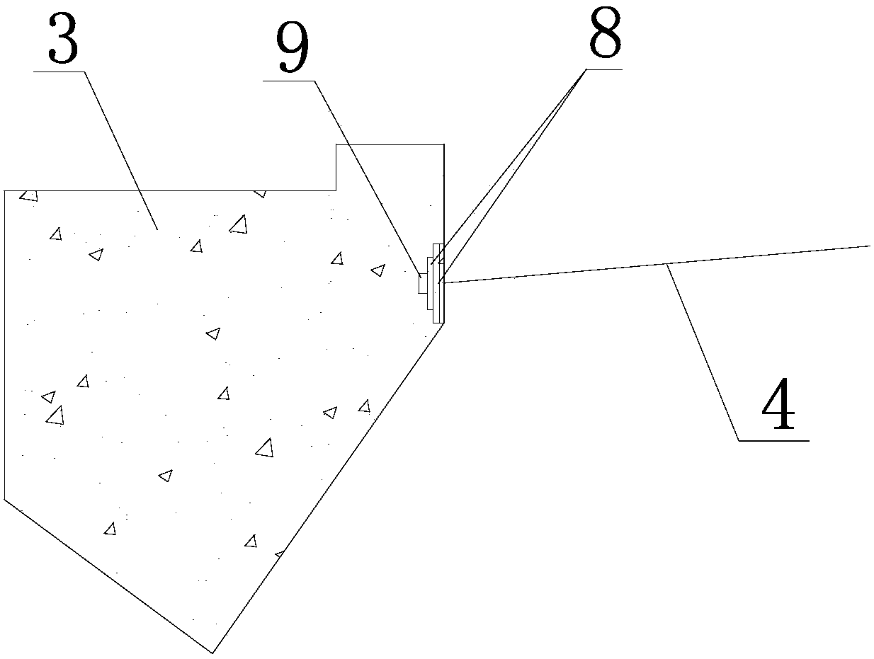 Pre-stress anchor cable structure applicable to underground powerhouse rock wall crane beam portion