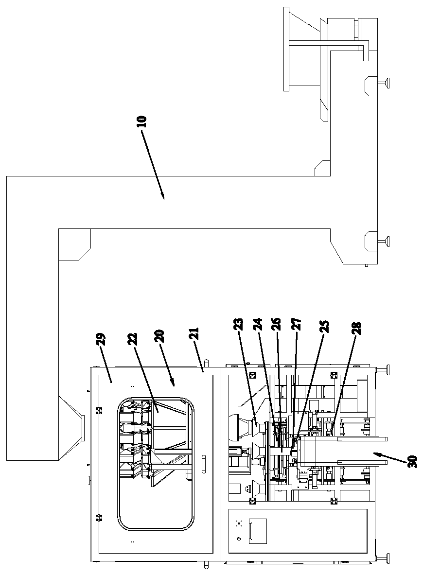 Multi-station rotating-type forage compressing and packaging machine