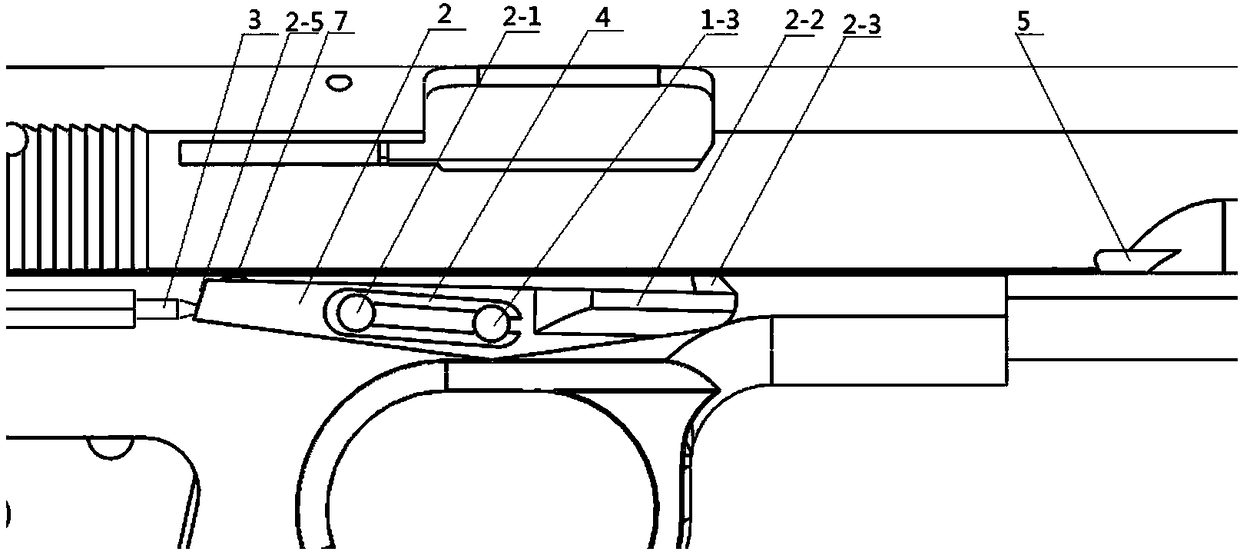 A hang-up mechanism for empty magazines released by magazine clips