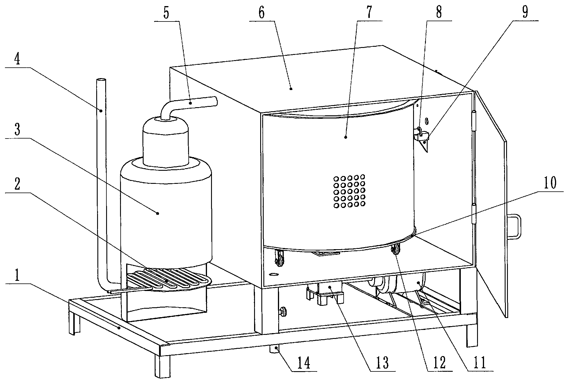 Coal-electricity dual-purpose machine for softening surface layer of traditional chinese medicinal materials through heating