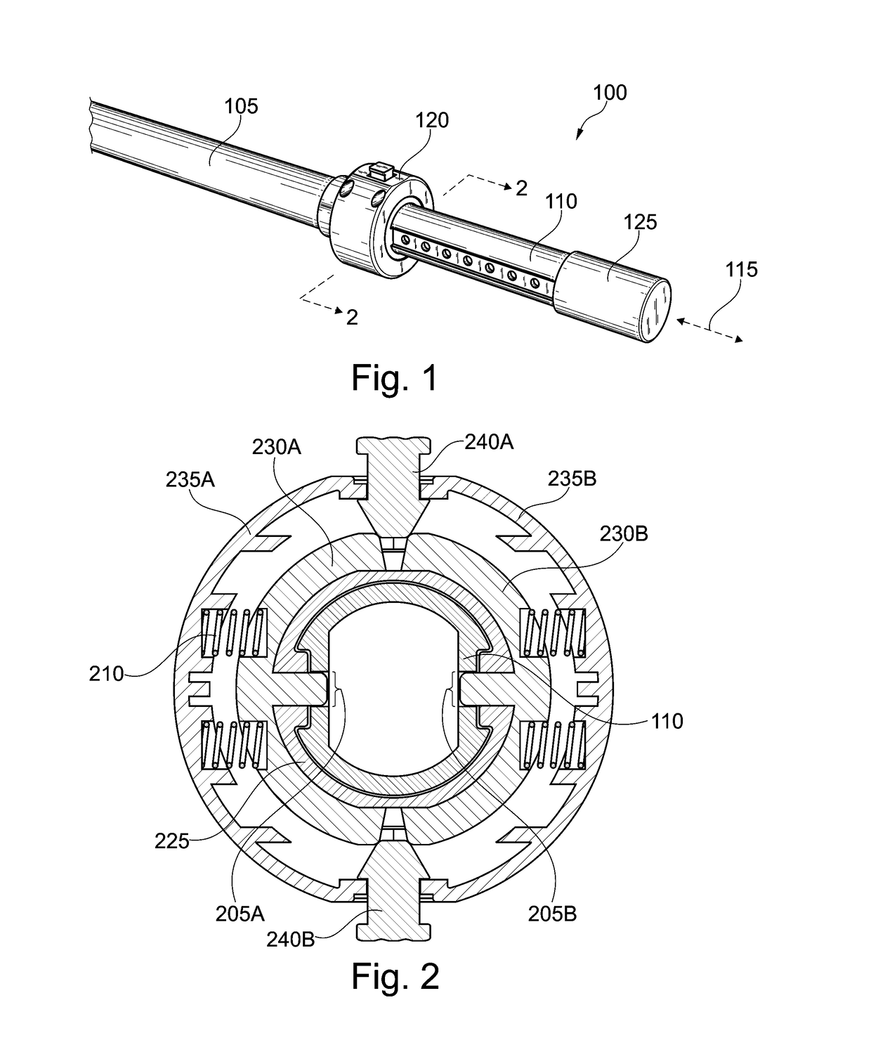 Double-pin locking extensible handle