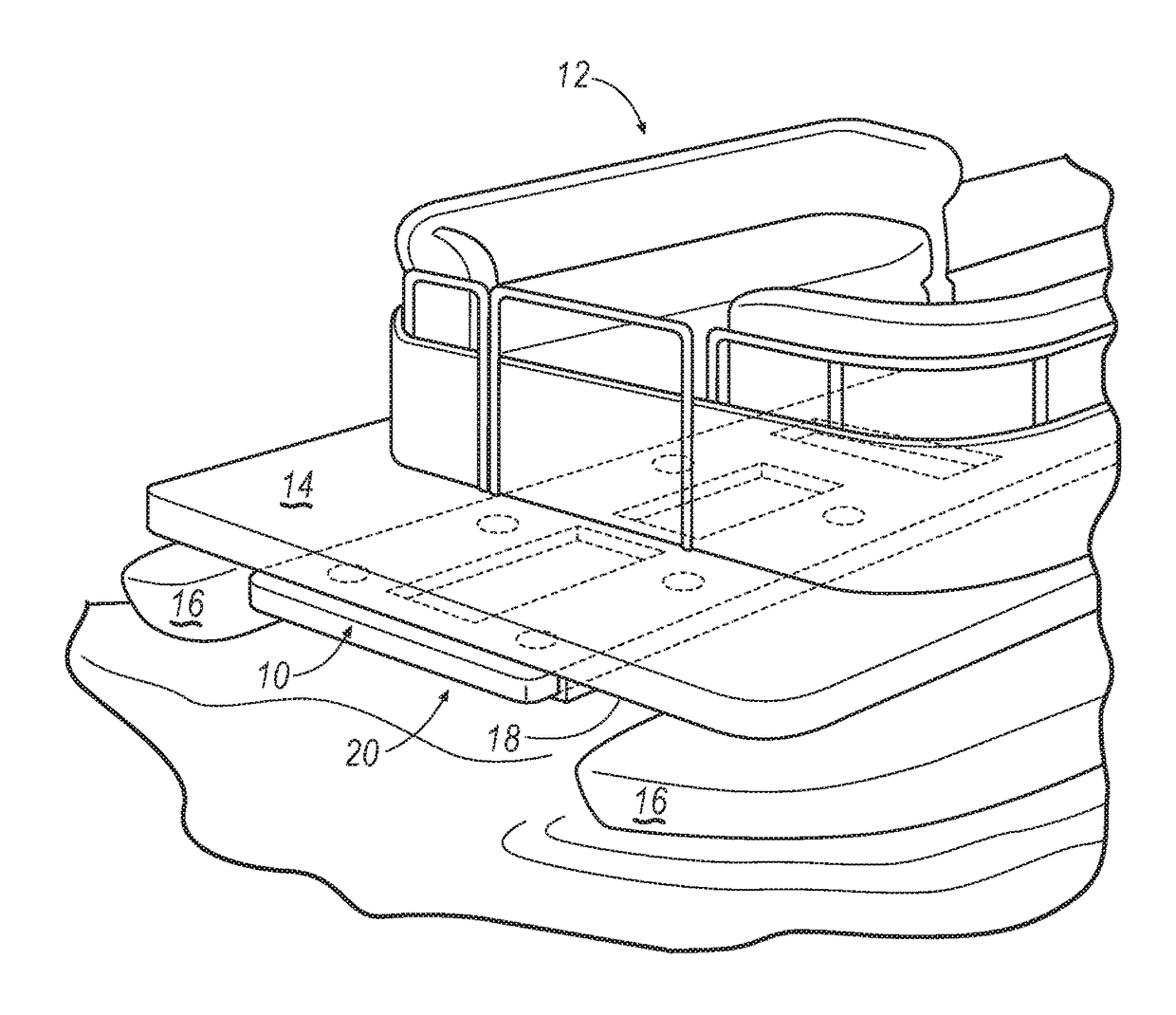 Extendable table platform assembly for multihull boats