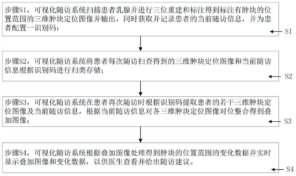 Visual follow-up visit system and method based on breast ultrasonic scanning