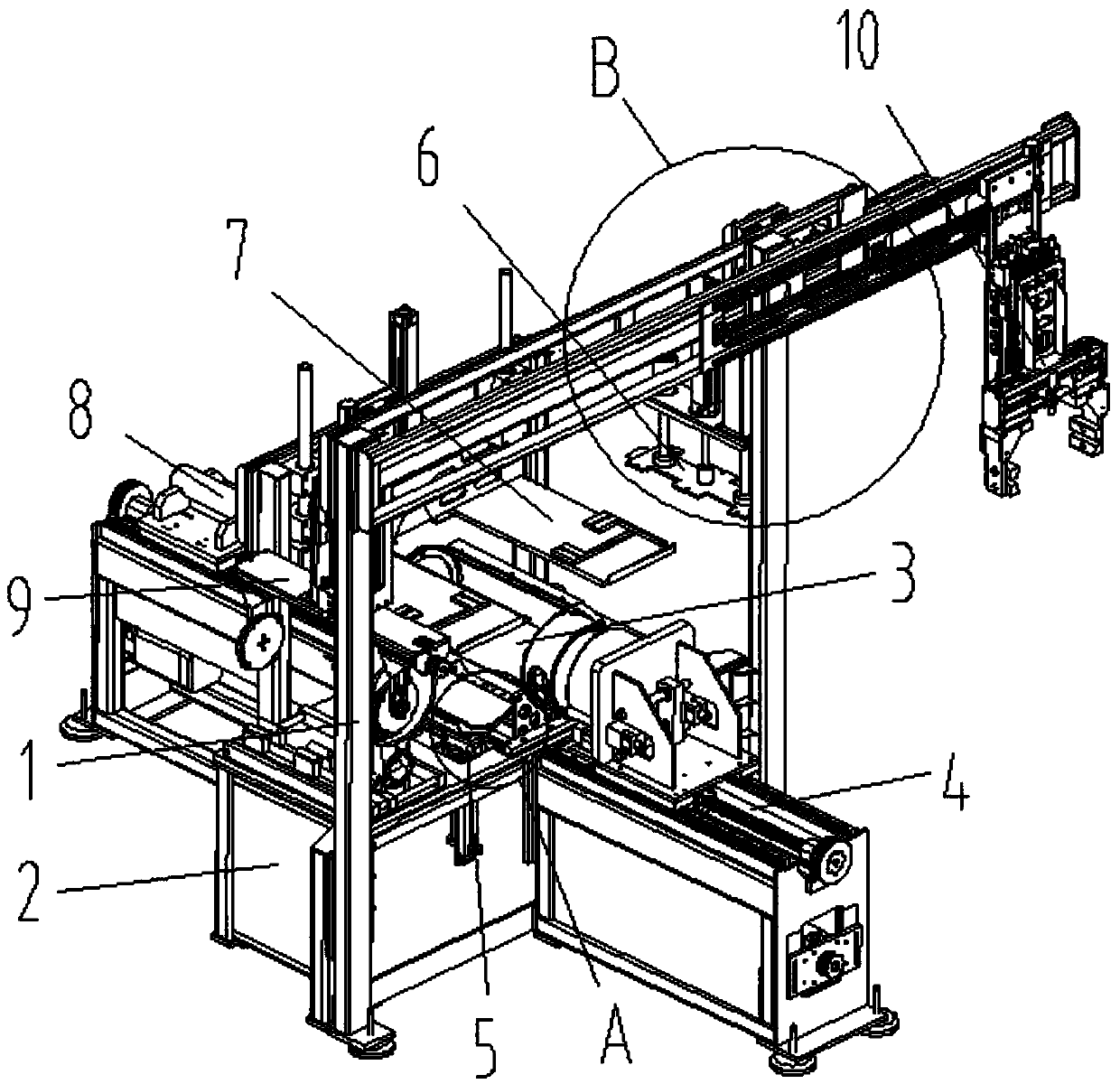 A pumping type motor shell seal assembly machine