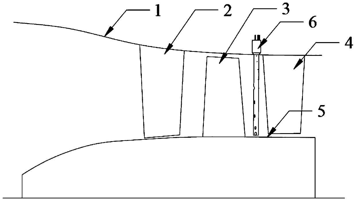 Multipoint dynamic measuring device with total temperature and total pressure measuring points arranged back to back