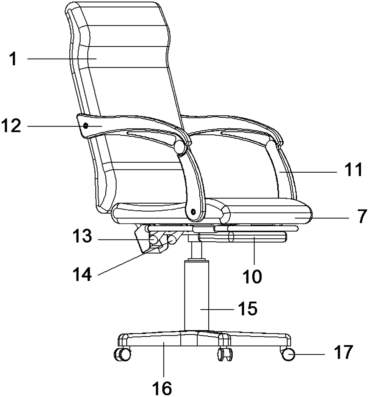 Assembled adjustable type novel computer chair