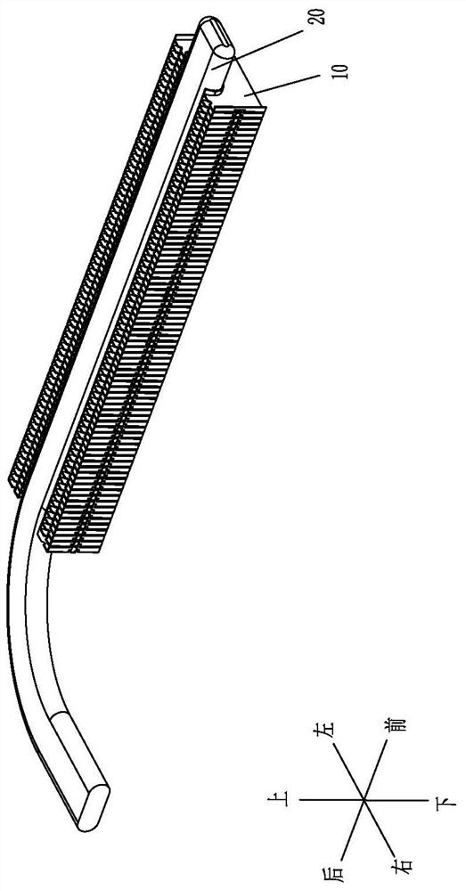 Close-fit riveting structure and riveting method for string of radiating fin groups and heat pipes