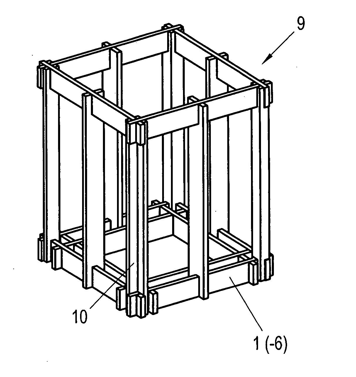 Three-dimensional frame structure or support structure for transporting and/or storing and object and method for the production thereof