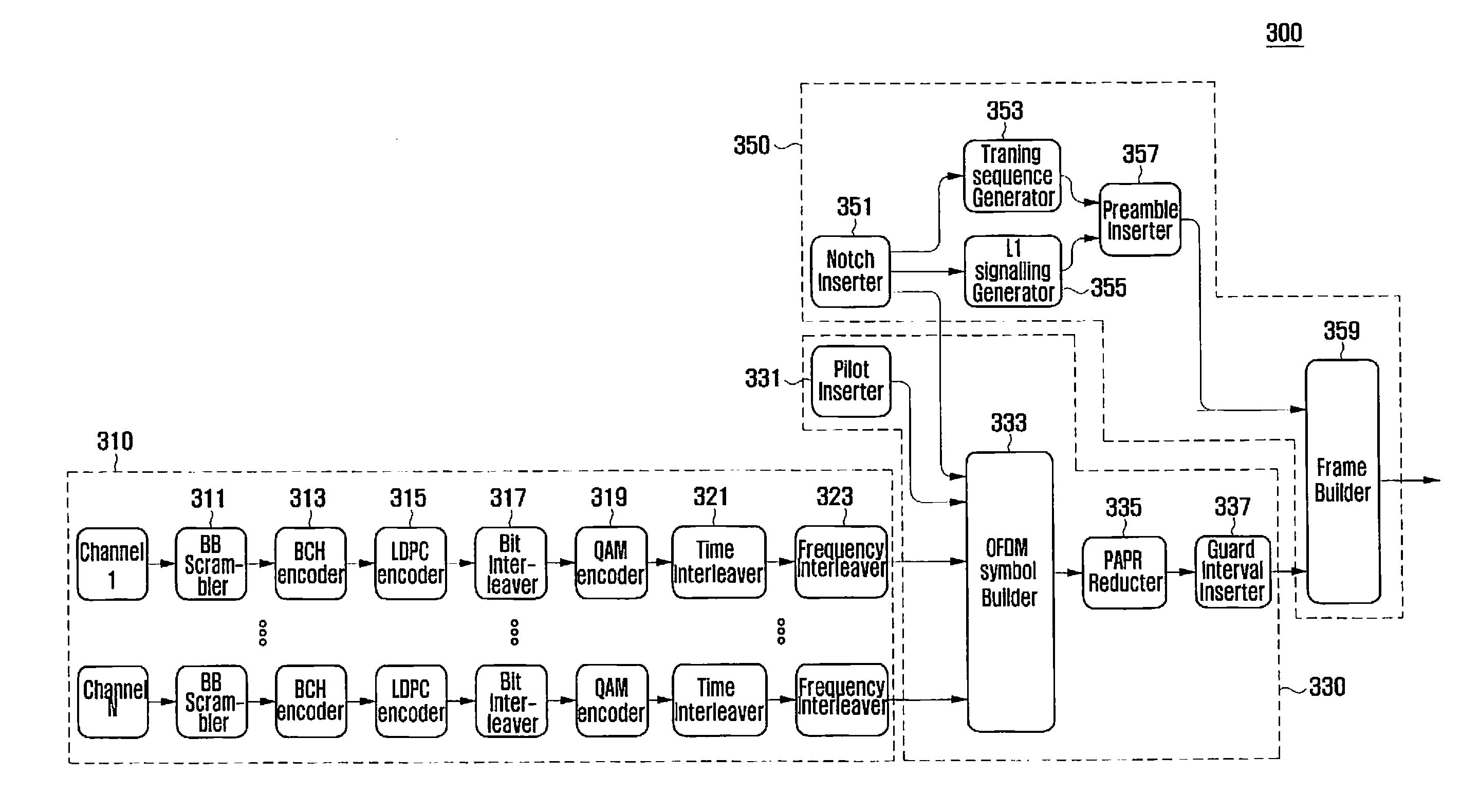 Digital video broadcasting-cable system and method for processing reserved tone