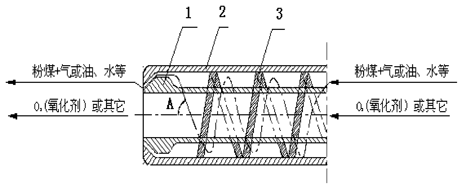 Novel cyclone atomizing device for pulverized-coal burner