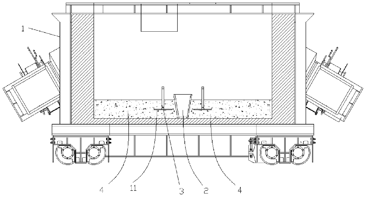 Bottom slag dismounting device used for aluminum-zinc pot and application method of bottom slag dismounting device