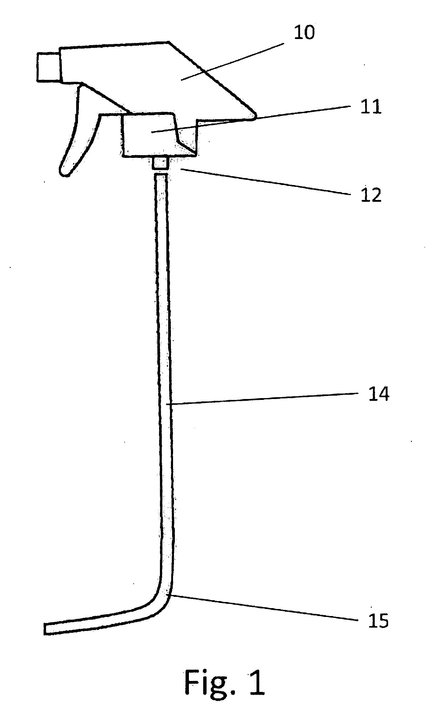 Curved Dip Tube for Sprayer Heads