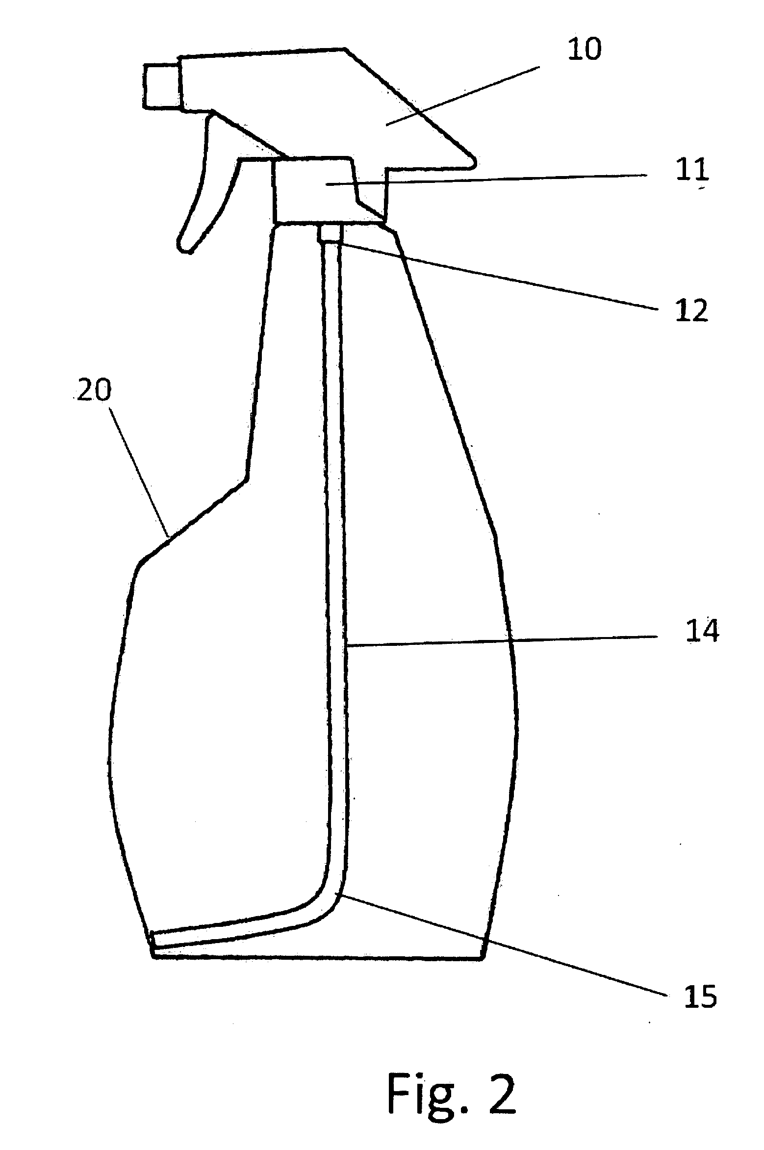 Curved Dip Tube for Sprayer Heads