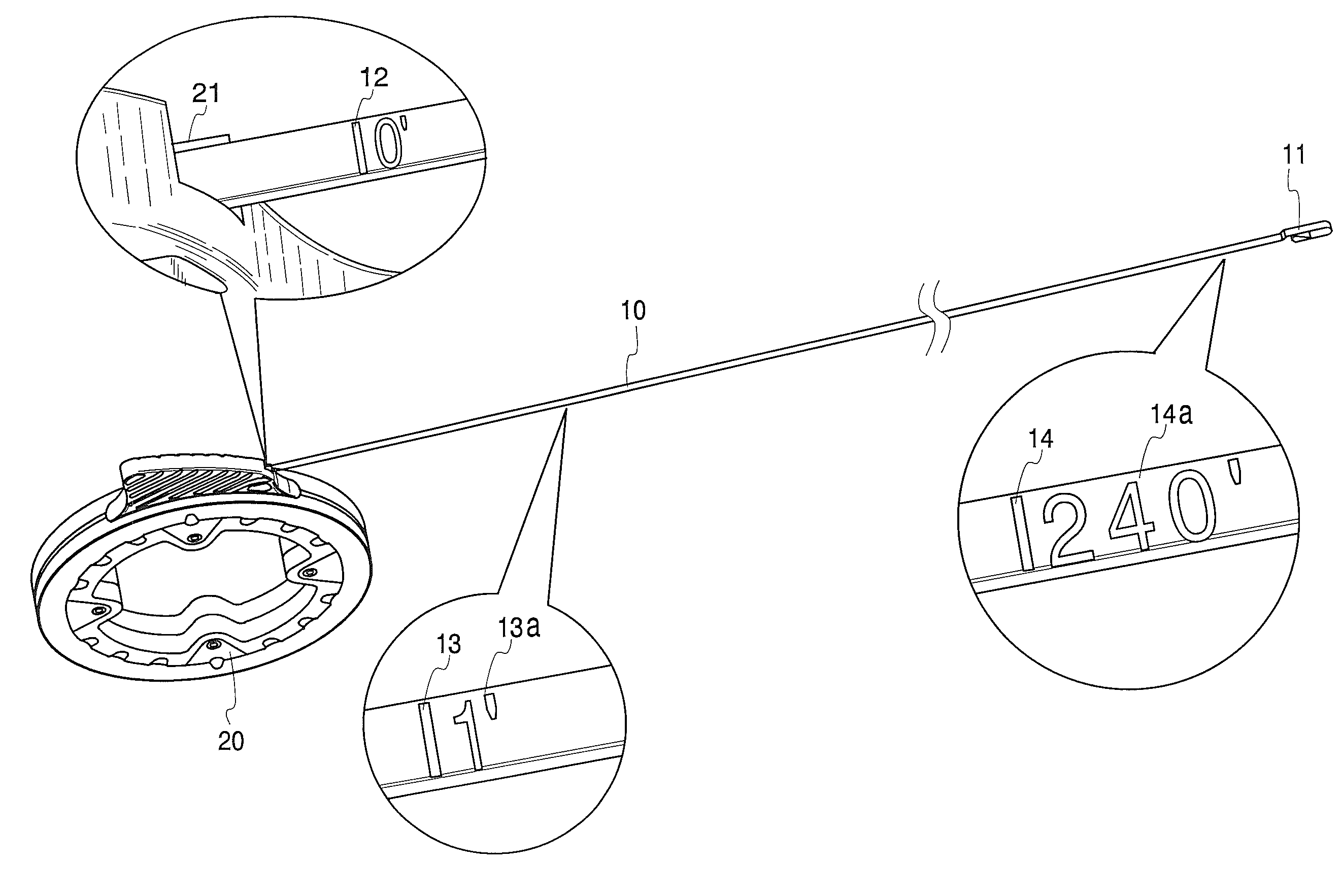 Reverse marked fish tape