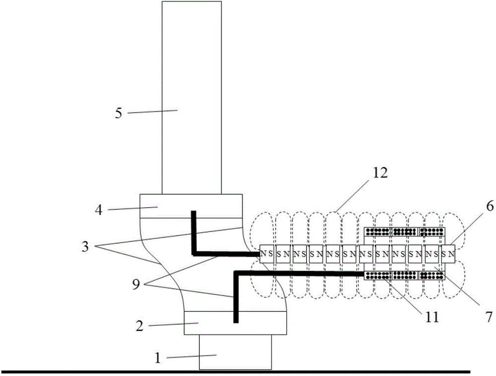 Flow-induced vibration power generation device based on deformable support