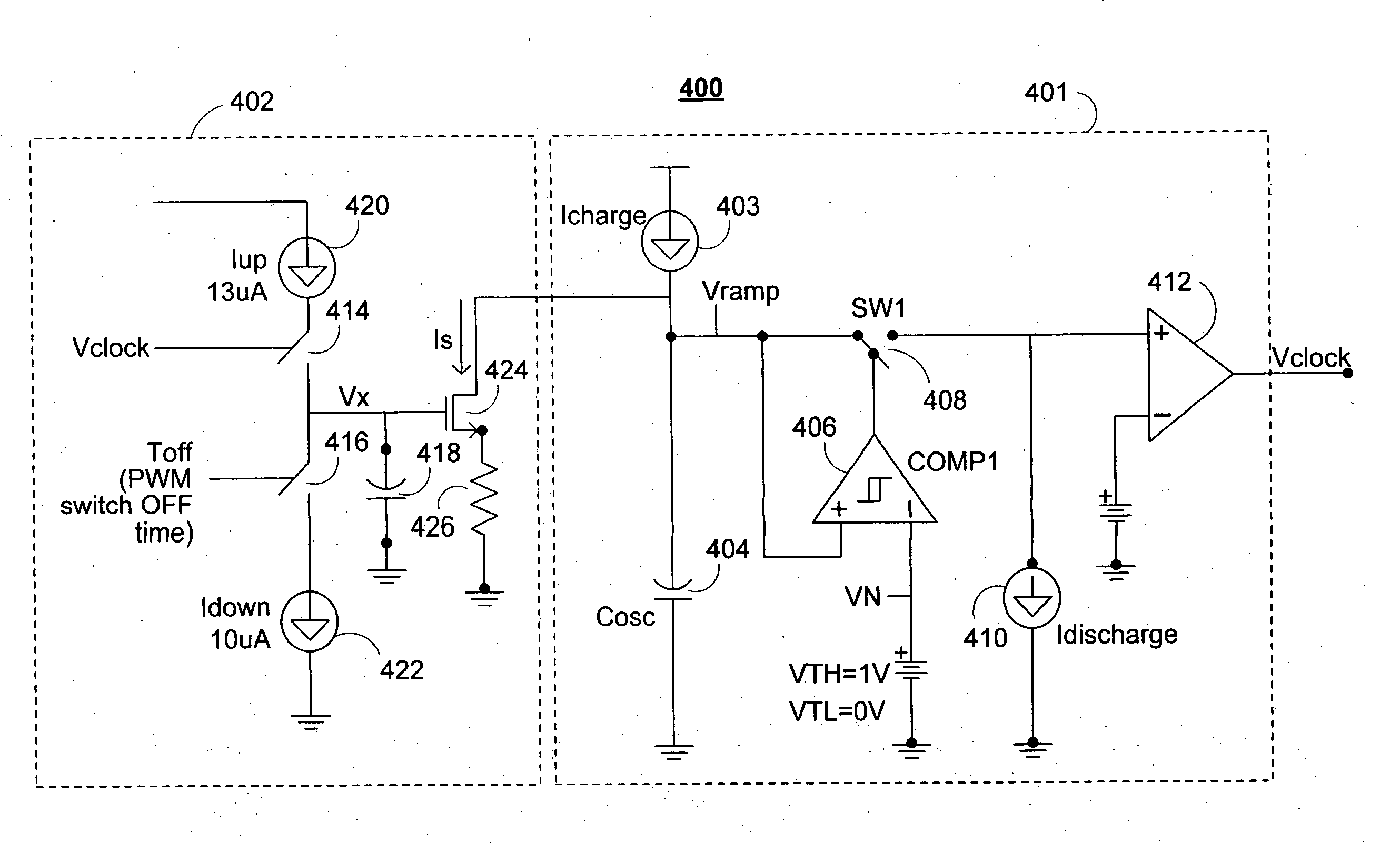 Switching regulator duty cycle control in a fixed frequency operation