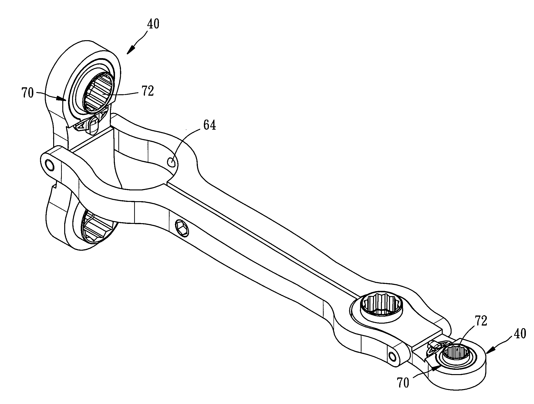 Wrench for different-sized nuts