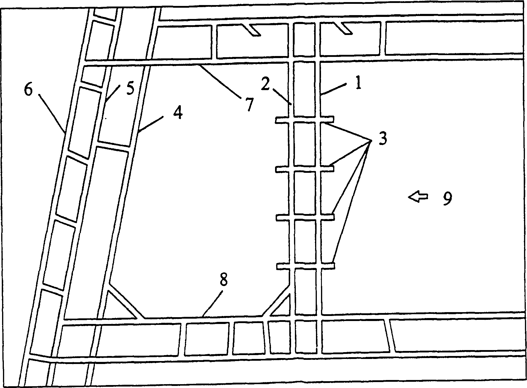 Fully-mechanized mining working plane supplementary laneway multiple passage quick-speed moving process