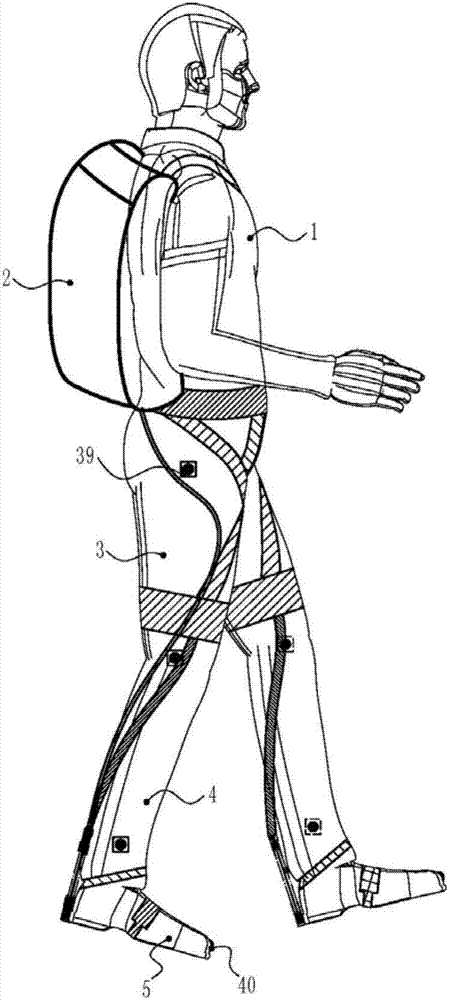 Wearable power-assisting flexible outer garment for lower limbs