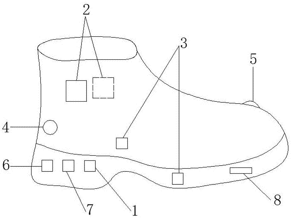 Electricity approaching induction alarm insulated shoe