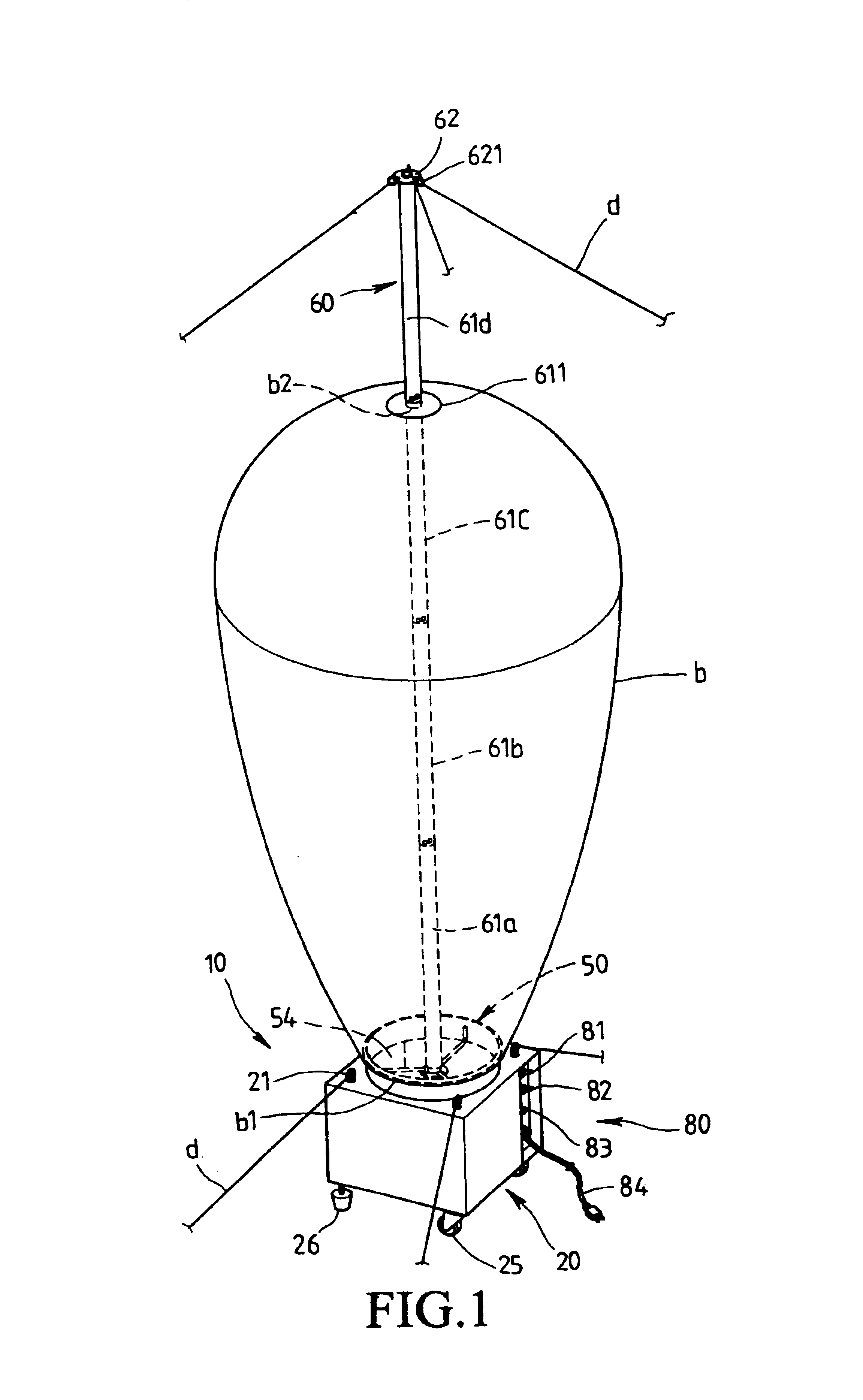 Rotating inflatable device with built-in blower and sensor light