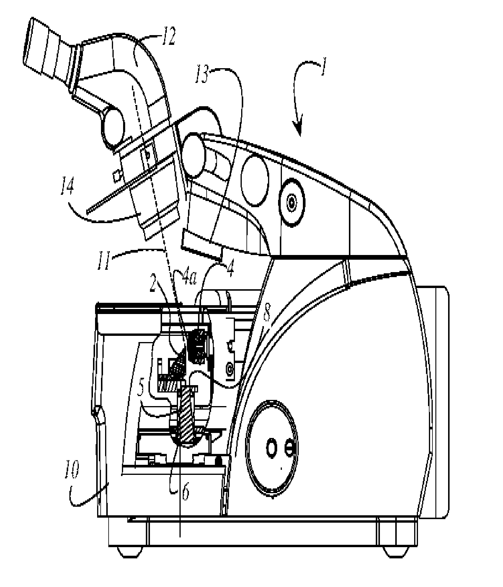 Cooling chamber and system of a cooling chamber with a microtome