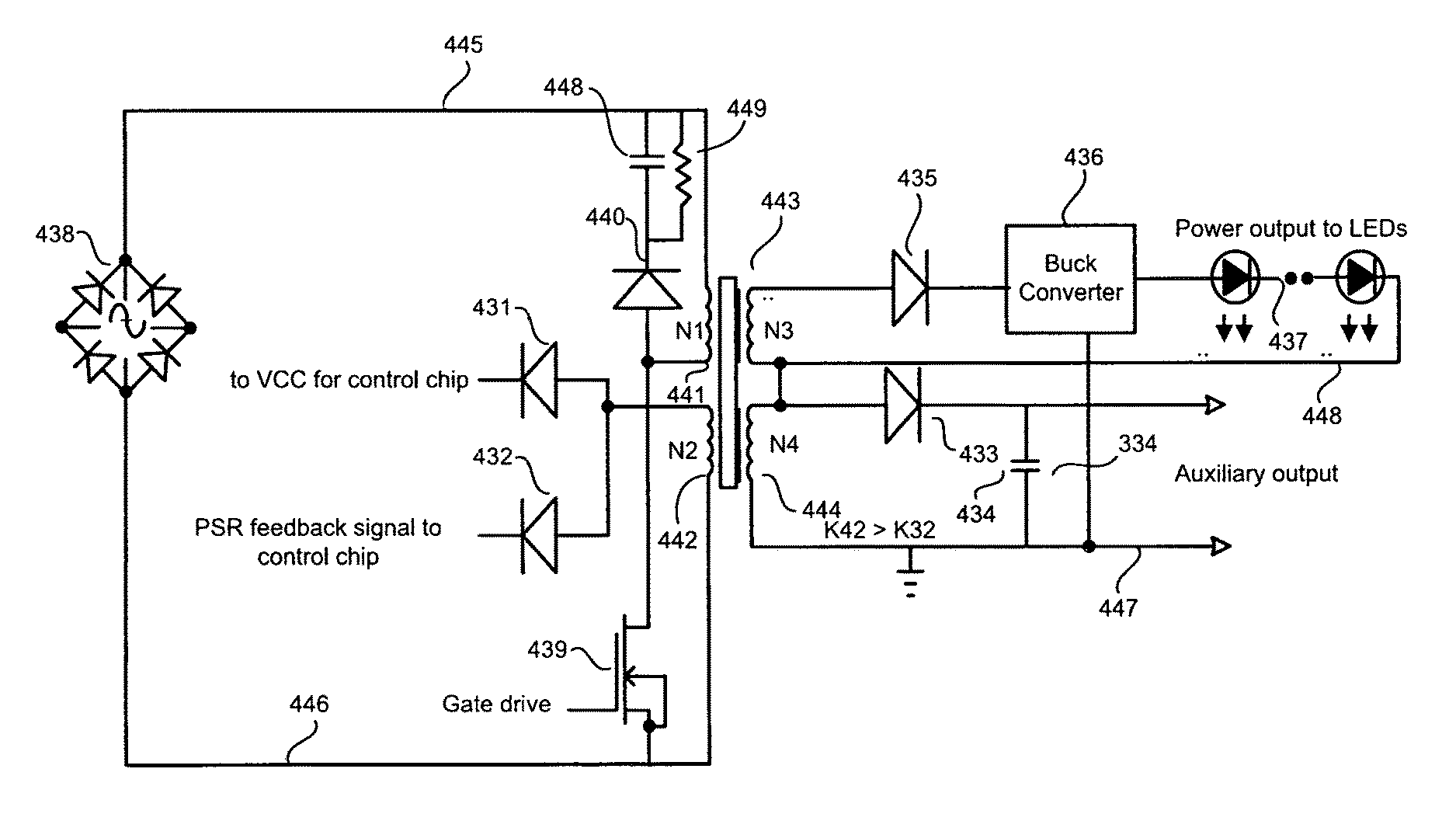 LED Driver with Auxiliary Power Output