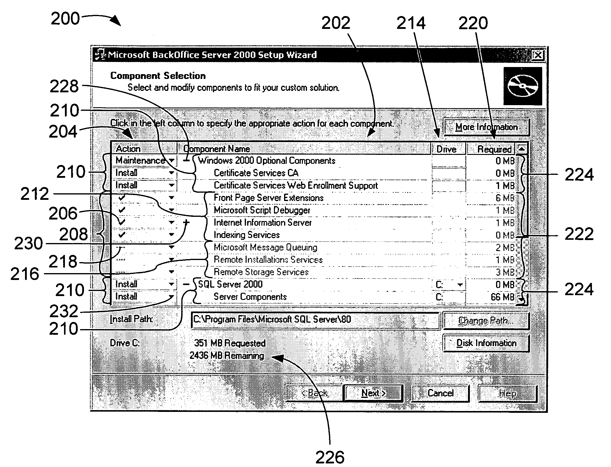 System and method of providing multiple installation actions