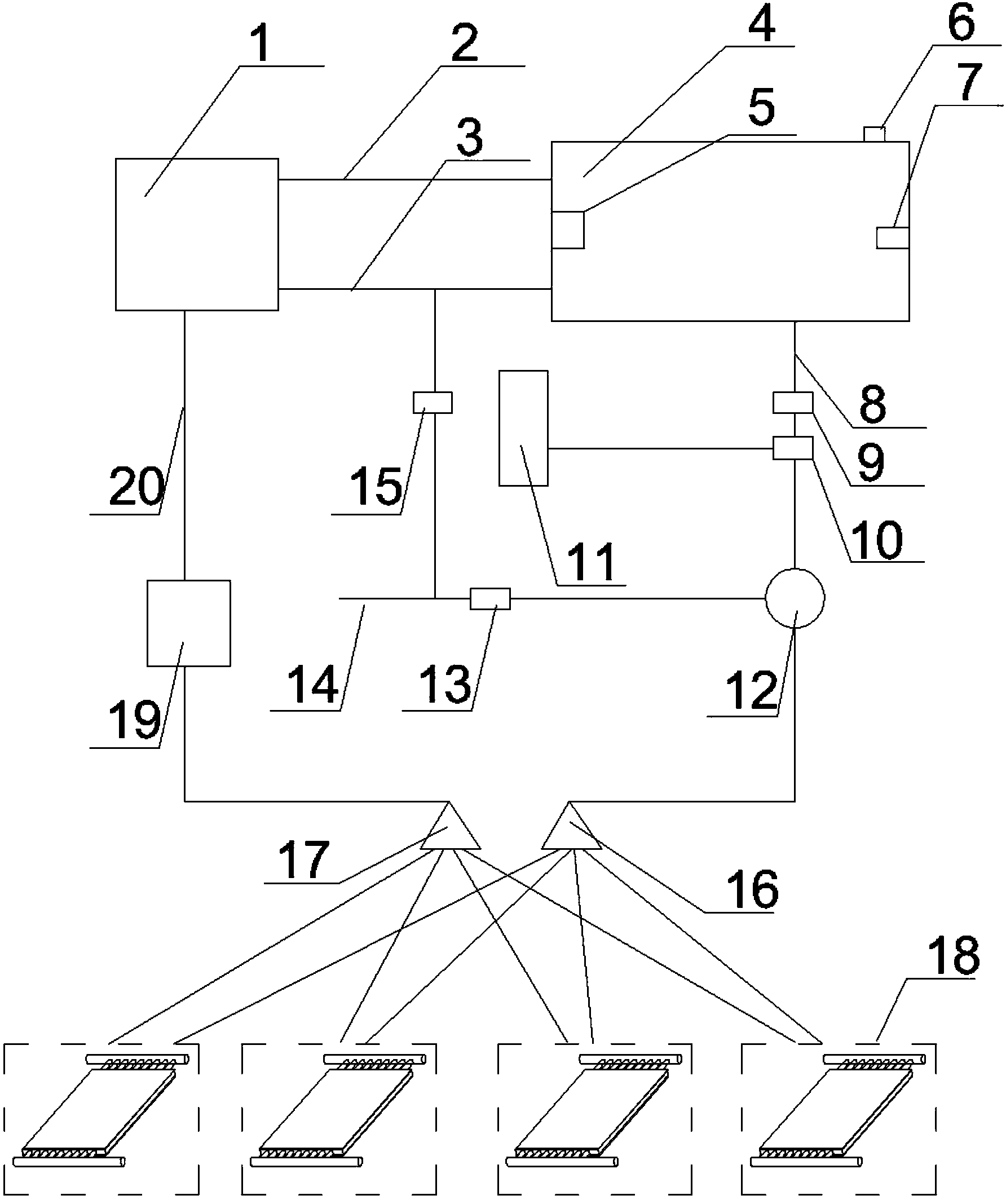 Solar energy constant temperature floor heating system with filter device