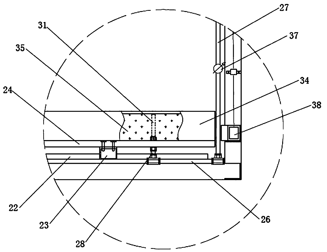 Model testing device for resisting ocean current impact in horizontal direction of bottom-supported type breeding platform