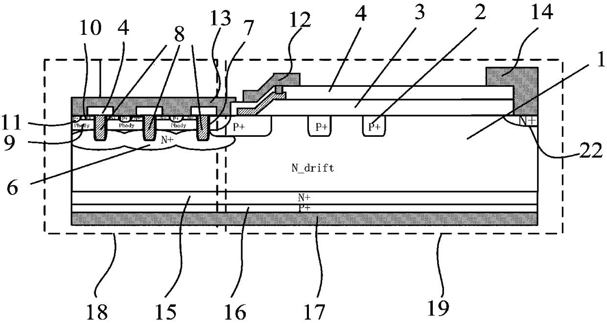 IGBT device with carrier storage structure and manufacturing method thereof