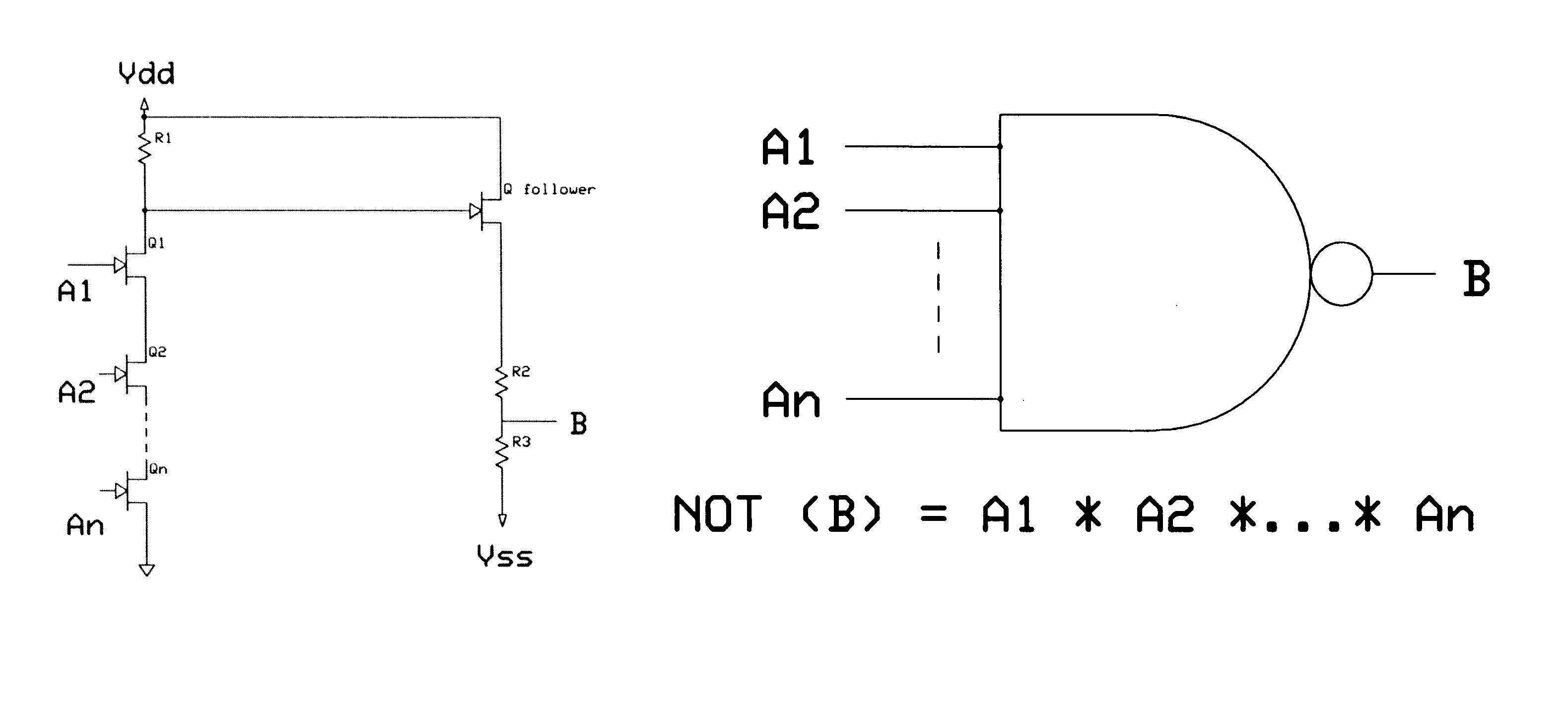 N channel JFET based digital logic gate structure